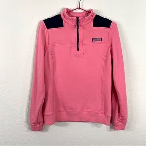 vineyard vines pink & navy pullover sweatshirt